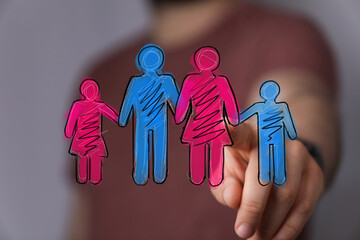 Family togetherness, unity, love, parenting, childhood, digital art, relationship, support, care,...