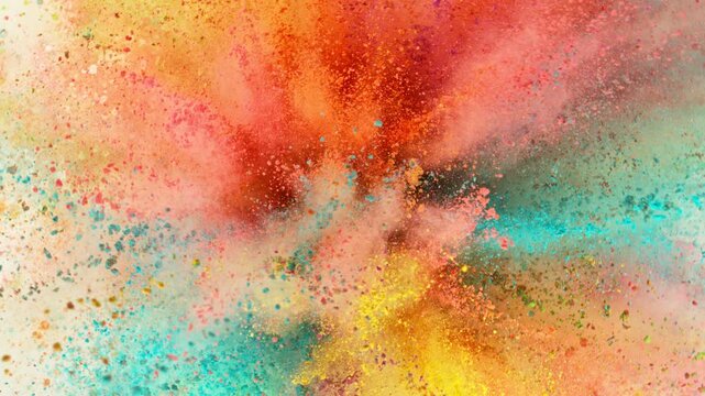 Super Slow Motion of Colored Powder Explosion with Rotating Camera. Filmed on High Speed Cinema Camera, 1000fps.