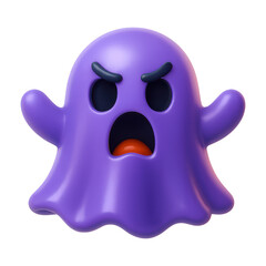 Obraz premium PNG Purple ghost cartoon illustration.