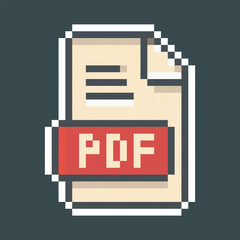 file extension sign in pixel art style