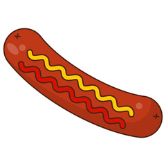 Sausage Icon � Grilled Meat Vector Illustration