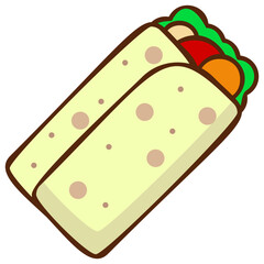 Burrito Icon � Mexican Food Vector Illustration