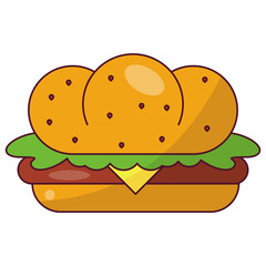 Burger Vector � Cheeseburger Fast Food Icon
