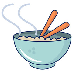 Rice Bowl Vector � Asian Food Illustration