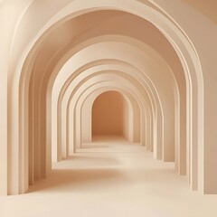Ancient European monastery corridor interior with stone columns and arches offering a serene perspective