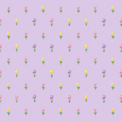 Soft Pastel Japanese Flower Pattern Seamless Design for Backgrounds