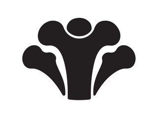  Back bone icon black and white in silhoette white background.