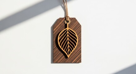 Handcrafted Wooden Leaf Bookmark with Natural Jute Hanger