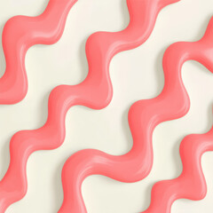 Soft Pink Wave Pattern on Ivory Background for Seamless Design