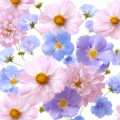 Pastel Flower Pattern with Soft Colors and Delicate Design Elements