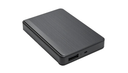 Small black electronic device isolated on transparent background