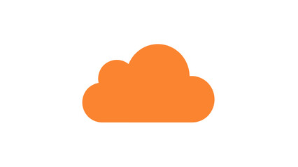 Simple Orange Cloud Icon, Digital Illustration