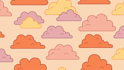Pastel Cloud Seamless Pattern: Soft, Dreamy Sky Background