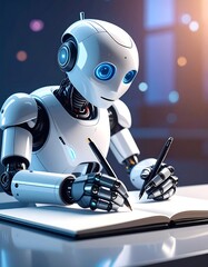 Robot writing in a notebook (1)