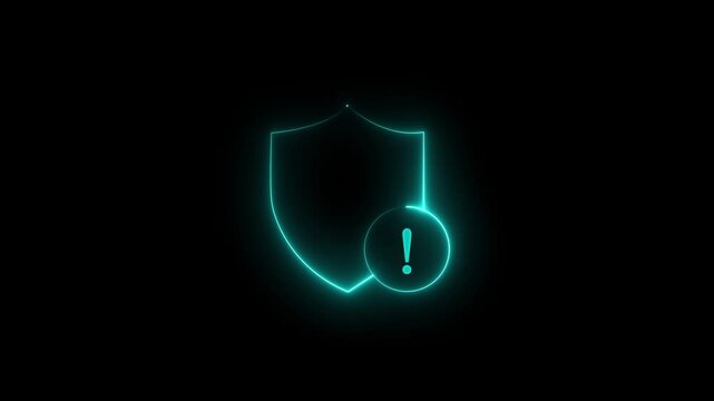 Glowing neon security CLD on circuit board background illustrating cyber cyber security error prevention concept.4k video motion graphic video