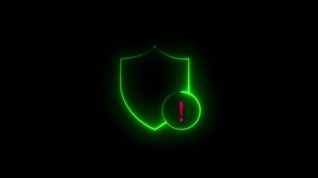 Glowing neon security CLD on circuit board background illustrating cyber cyber security error prevention concept.4k video motion graphic video