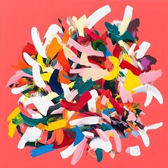 Abstract Colorful Painting Bright Bold Strokes Modern Art