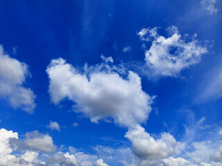 Bright blue sky and cloudy for graphic design or wallpaper.