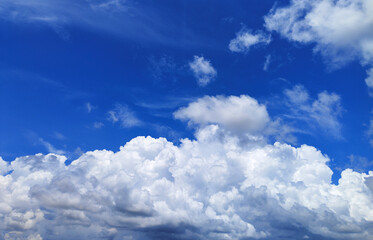 Bright blue sky and cloudy for graphic design or wallpaper.