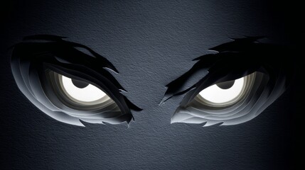 Paper Cut Spooky Glowing Eyes in the Dark