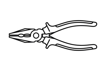 Obraz premium Pliers Outline Illustration, Hand Tool Vector Design
