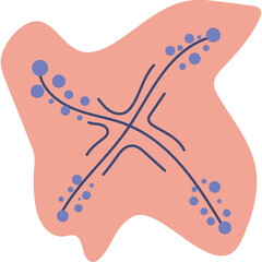 Abstract Organic Shape with Intertwined Lines and Dots.