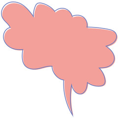 Cartoonish Pink Speech Bubble with Soft Outline.