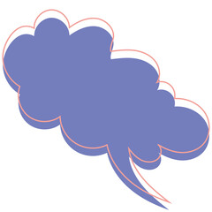 Stylized Purple Speech Bubble with Pink and White Outline Vector Graphic.