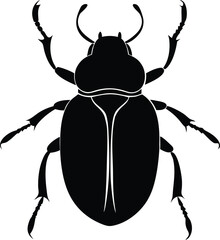 beetle icon, bug silhouette design