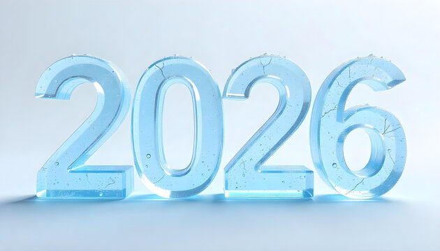 2026 made of ice happy new year - Powered by Adobe