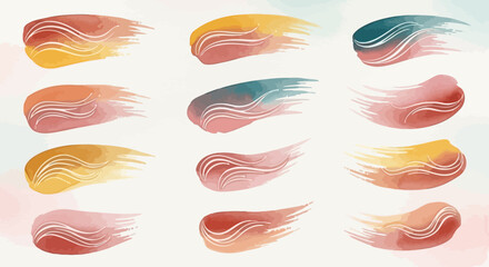 Fototapeta premium High-Resolution Artistic Watercolor Brush Pack – Perfect for Digital Art, UI Design &&nbsp;Illustration