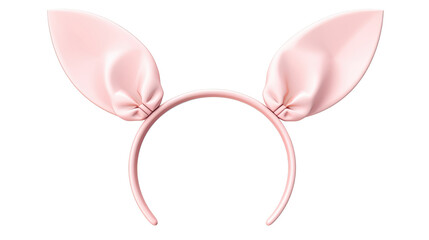 Pink Ribbon with Decorative Bow and Awareness Symbol Isolated on White Background
