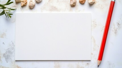 Artistic Workspace with Blank Canvas, Pencils, and Supplies for Creative Expression and Ideas