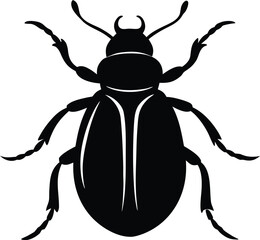 beetle silhouette vector, insect illustration art
