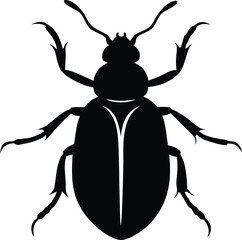 beetle silhouette vector, insect illustration art
