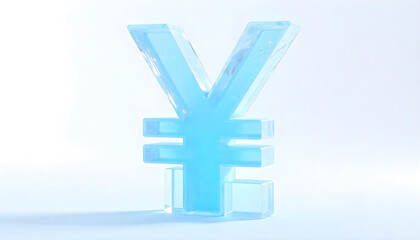 Obraz premium 3D Ice Yen and Yuan Currency Symbol Isolated on White Background for Asian Economic Crisis and Financial Concepts