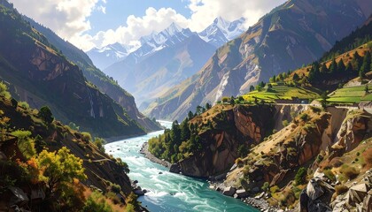 River carves mountain view