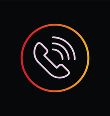 Telephone icon on metal internet button