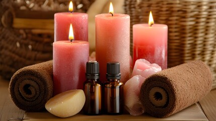 Spa Relaxation: Scented Candles, Essential Oils, and Towels