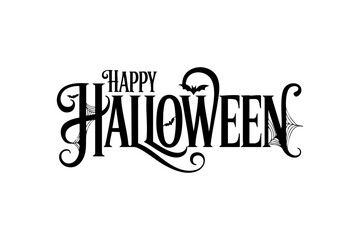 Happy Halloween Decorative Typography – Spooky & Festive Lettering Design
