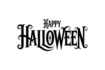 Happy Halloween Decorative Typography – Spooky & Festive Lettering Design