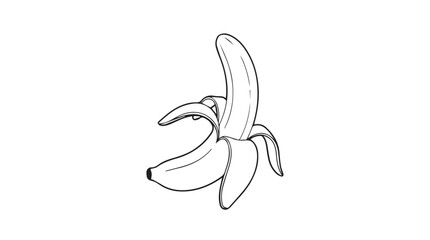 Freshly peeled ripe yellow banana showing its sweet creamy fruit inside healthy food vector