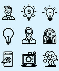 set of funny cartoon character