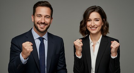 Business partners celebrating agreement