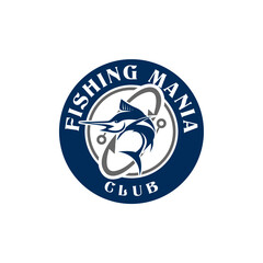 Obraz premium Fishing Sports Club Billfish Marlin Logo Template Vector 
