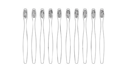 Row of transparent clear plastic whisk small kitchen utensil isolated close up studio shot vector