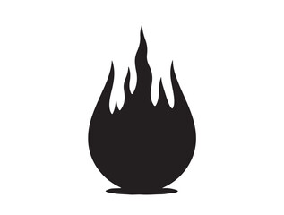 New fire logo in silhouette image white background.