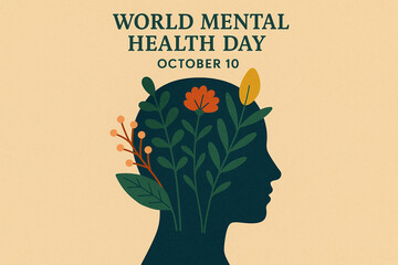 World Mental Health Day Awareness, Happy Mental Health Day, Peaceful Illustration