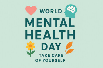 World Mental Health Day Awareness, Happy Mental Health Day, Peaceful Illustration