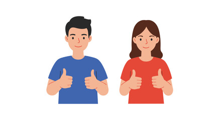 Happy diverse couple giving thumbs up, expressing approval, agreement, or success, perfect for positive marketing campaigns